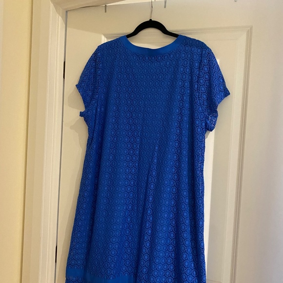 Issac Mizrahi Royal Blue Lace-like Dress Size L - Picture 2 of 6